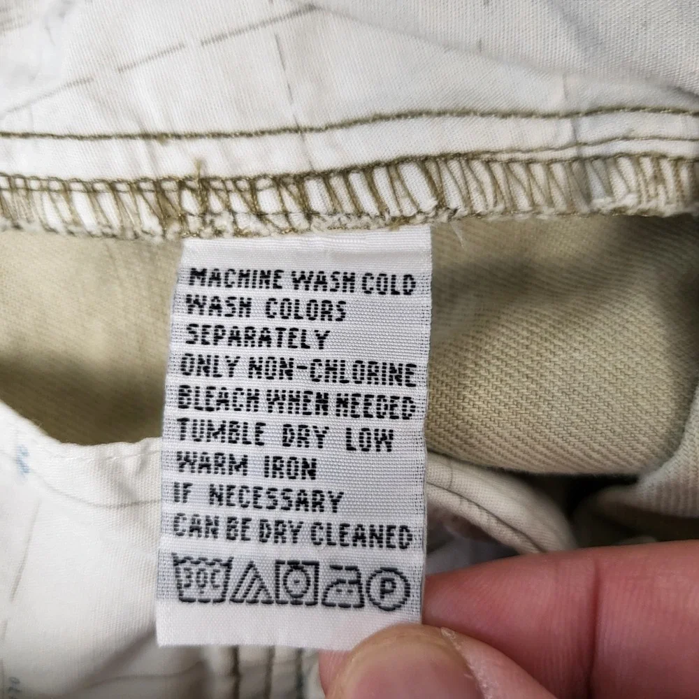 Tommy Bahama Chino Pants Mens 34 Khaki Good Linen Cotton Relaxed Straight Leg
